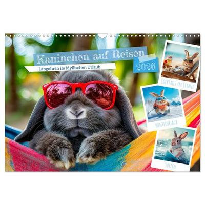 Kaninchen auf Reisen (Wandkalender 2026 DIN A3 quer), CALVENDO Monatskalender