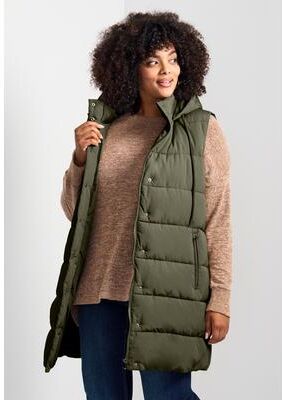 Plus Size Women's Ally Puffer Vest by Avenue in Olive (Size 20)