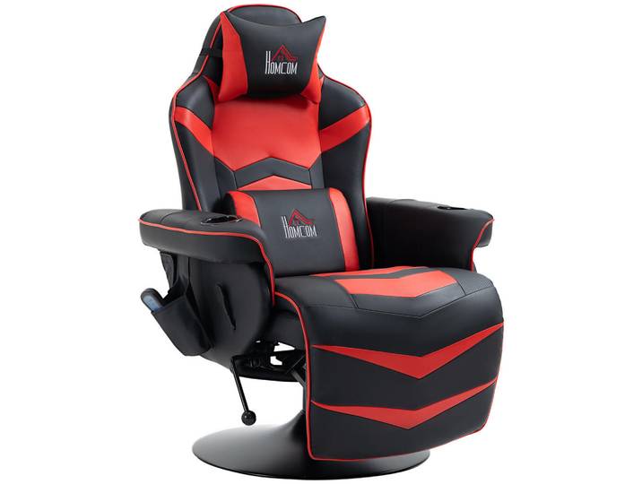 Homcom Relaxsessel mit Massagefunktion, Elektrisch Fernsehsessel mit Liegefunktion, Rot, Metall, Füllung: Schaumstoff,Schaumstoff, 80x111.5x78 cm, Wohnzimmer, Sessel, Massagesessel