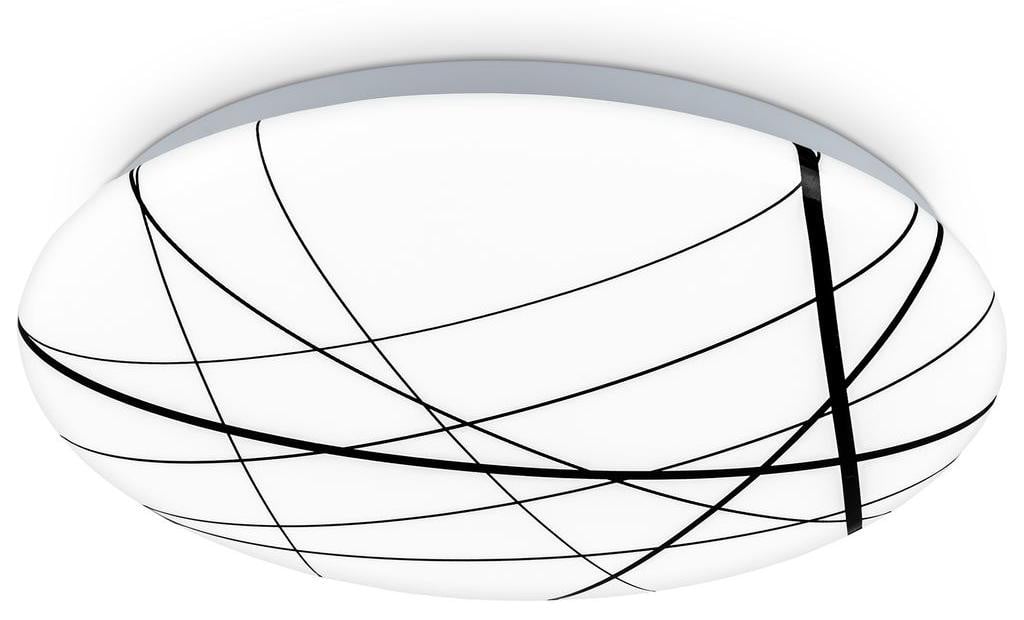 Briloner LED plafondlamp, modern, wit-zwart, 12W, koelwit licht, Breedte: 28 cm