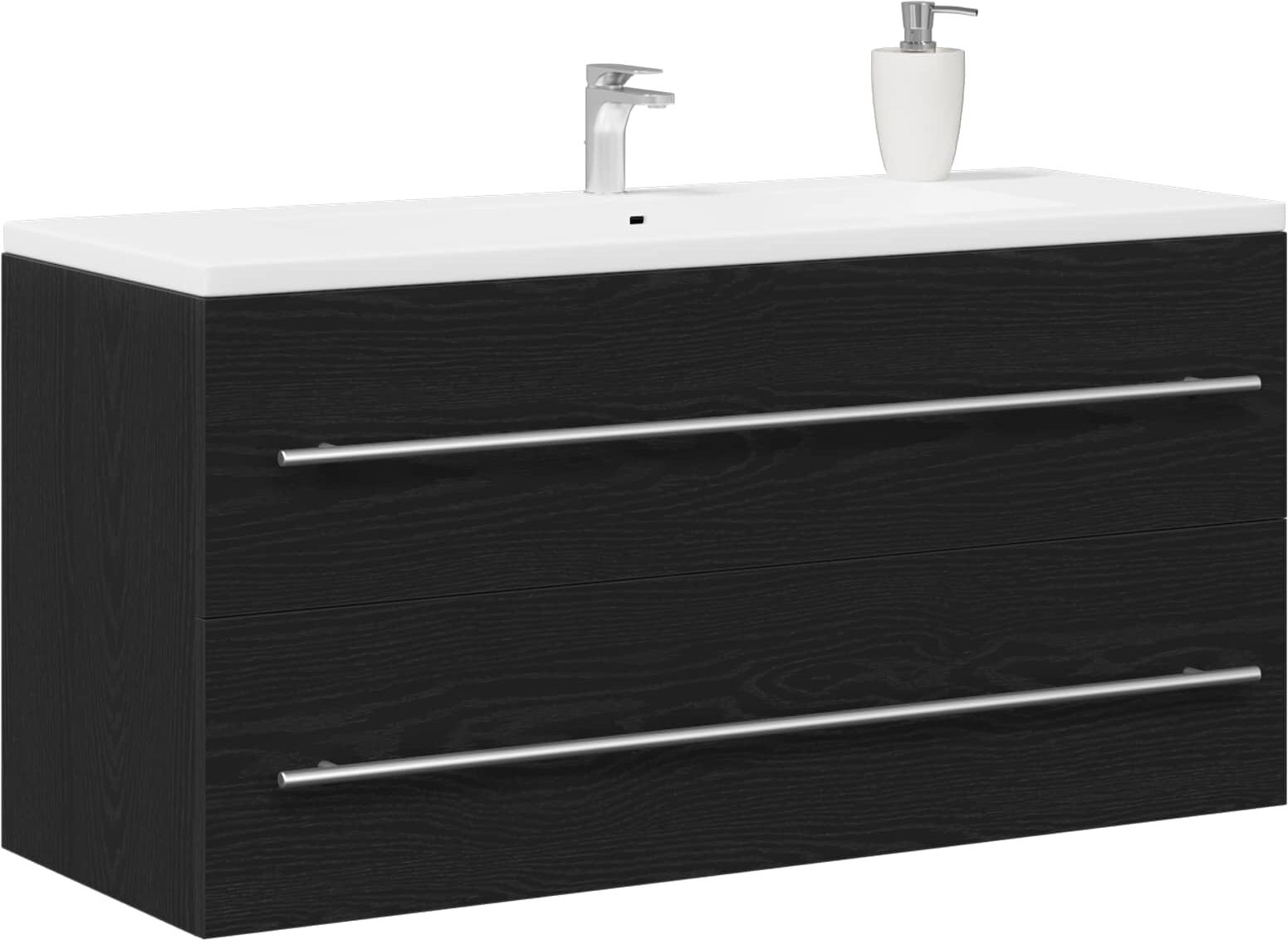 vidaXL Mueble para lavabo de baño roble negro 100x38,5x48 cm Marrón