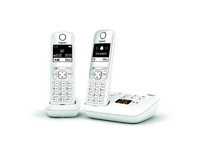Gigaset Téléphone sans fil AS690A Duo avec répondeur - Blanc