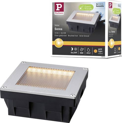 Paulmann 95743 Solar-LED-Boden-Einbauleuchte 0.11W Eisen (gebürstet)