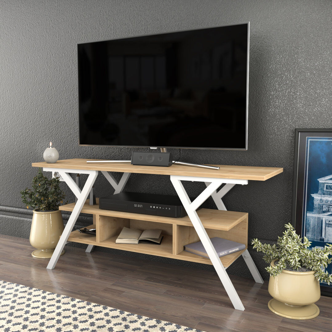 Wade Logan Tolchester TV Stand for TVs up to 50" White/Oak 50"