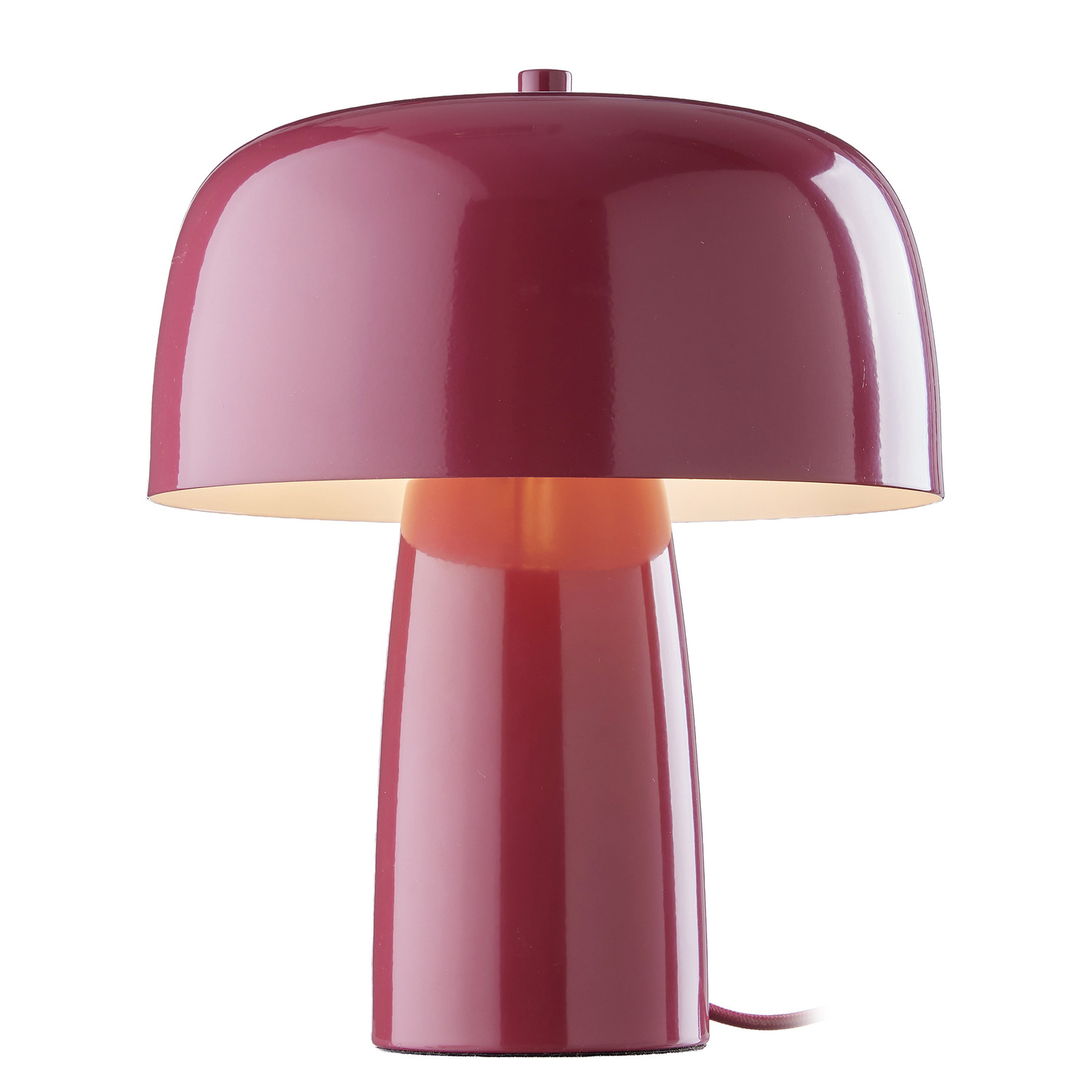 home24 Tafellamp LOOMY Rood, Diameter: 20 cm, Staal, E27