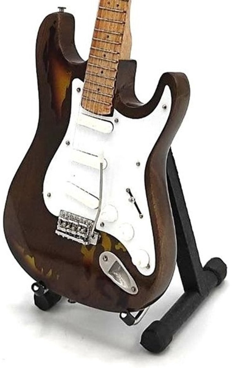 Miniatuur replica Fender Stratocaster gitaar Rory Gallagher