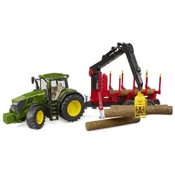 BRUDER - John Deere 7R 350 mit Rückeanhänger und 4 Baumstämmen, 03154