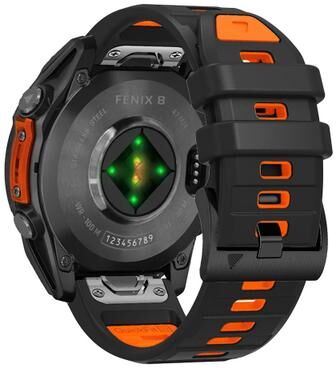 Uplifted Goods Soft Silicone Quick Fit Smartwatch Band black Orange 26mm