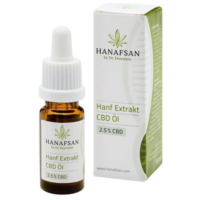 CBD OEL 2,5% Hanafsan 10 ml Tropfen zum Einnehmen