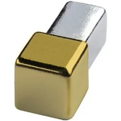 Quadratprofil / Ecken Chrom-Optik, schwarz, gold - Gold glänzend, 12,5 mm, Innen-/Aussenecke Vollmaterial Edelstahl