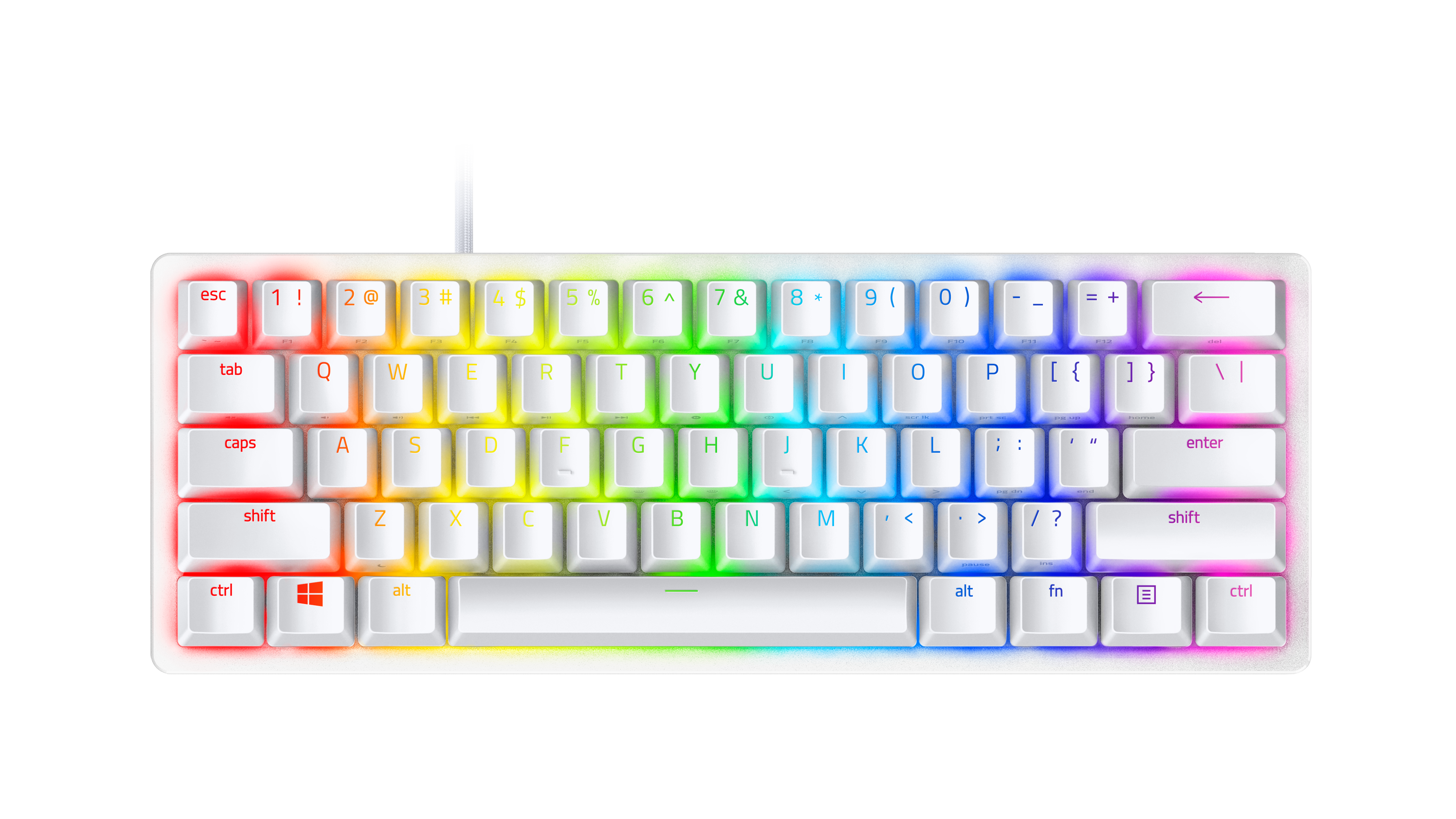 RAZER Huntsman Mini Mercury - Linear Optische Switches (RED), Formfaktor von nur 60 %, Doubleshot PBT-Tastenkappen RZ03-03392700-R3G1