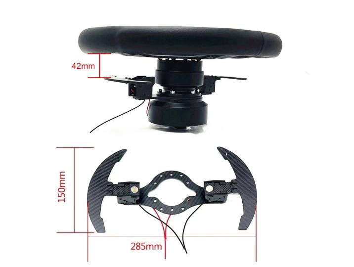 Palettes de changement de vitesse universelles pour volant de voiture à dégagement rapide en fibre de carbone avec palettes de volant concaves profondes