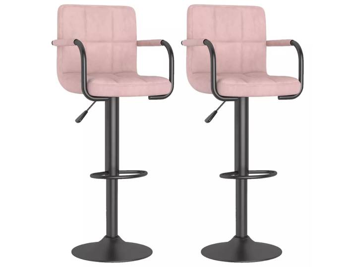 VidaXL - Barhocker samt, One Size, Pink