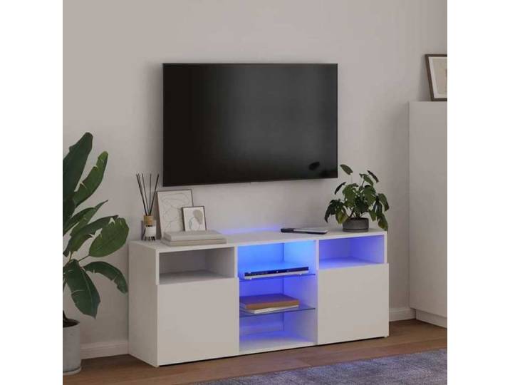 TV Cabinet with LED Lights White 47.2x11.8x19.7