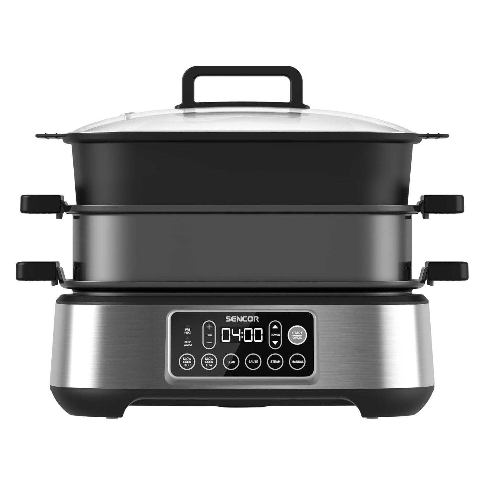 Sencor SPR 6300BK schwarz / Multifunktionaler Schongarer und Grill / 1360W / 6L / 40 - 200°C (8590669366774)