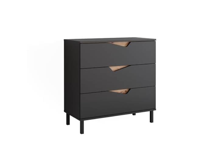 Vicco Kommode Marelle, Anthrazit/Artisan, 80 x 81.2 cm mit 3 Schubladen, zur Aufbewahrung von Kleidung und Accessoires geeignet