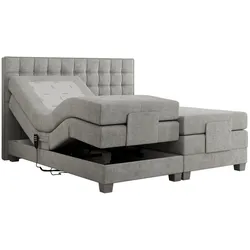 BOXSPRINGBETT ELEKTRO 160/200 Hellgrau Struktur - H3