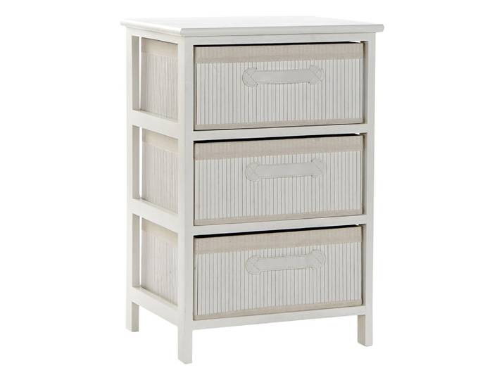 Commode en bambou et paulownia blanc 42x32x63 cm
