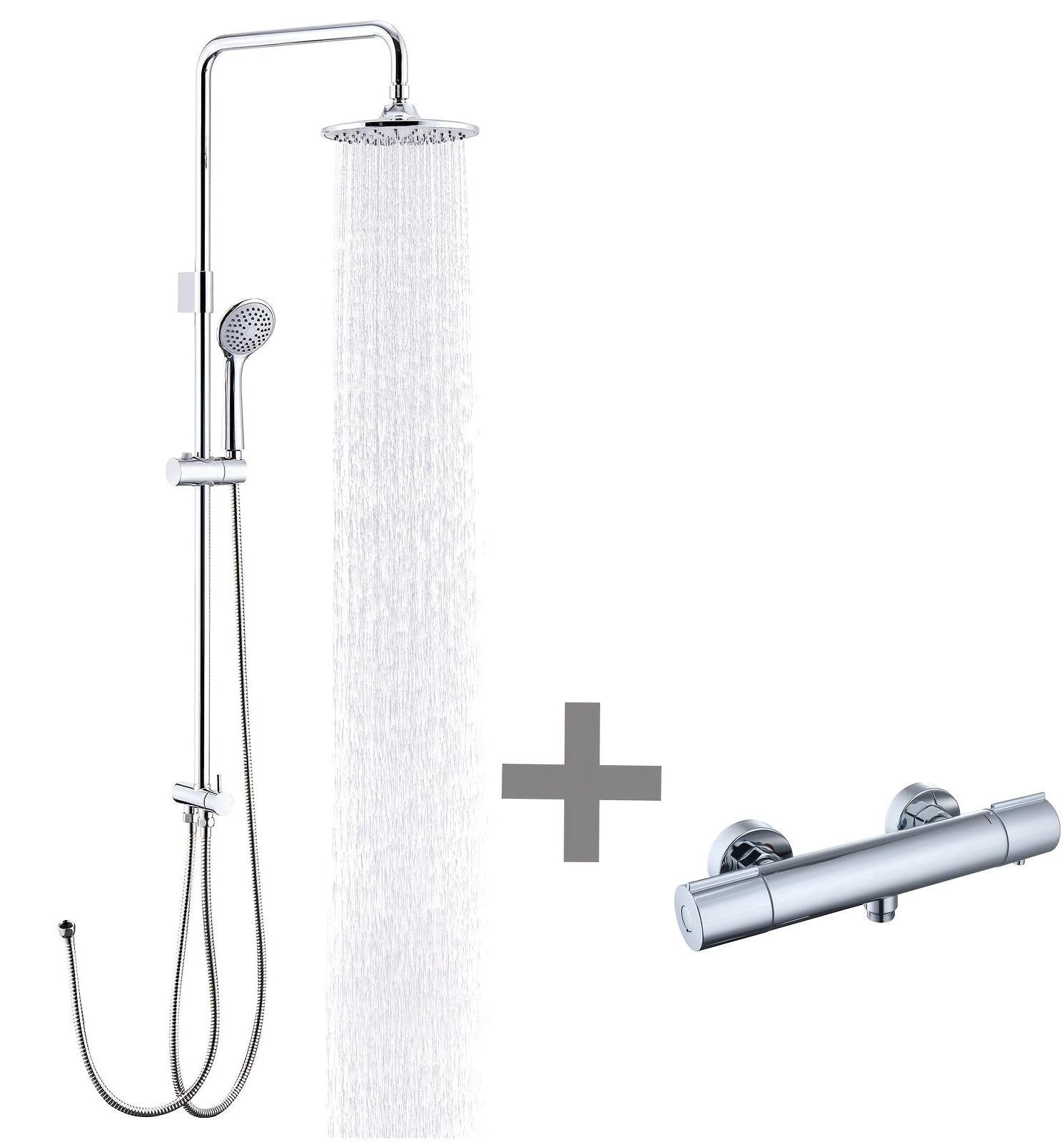 Selius Wandgemonteerd Douchesysteem met Thermostaat, Regendouche en Bidetsproeier