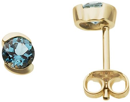 Paar Ohrstecker FIRETTI "Schmuck Geschenk Gold 333 Ohrschmuck Ohrschmuck Edelstein Farbstein", gold (gelbgoldfarben, blau, blau), Ohrringe, Damen, Gelbgold 333, Paar Ohrstecker, mit Blautopas (behandelt)
