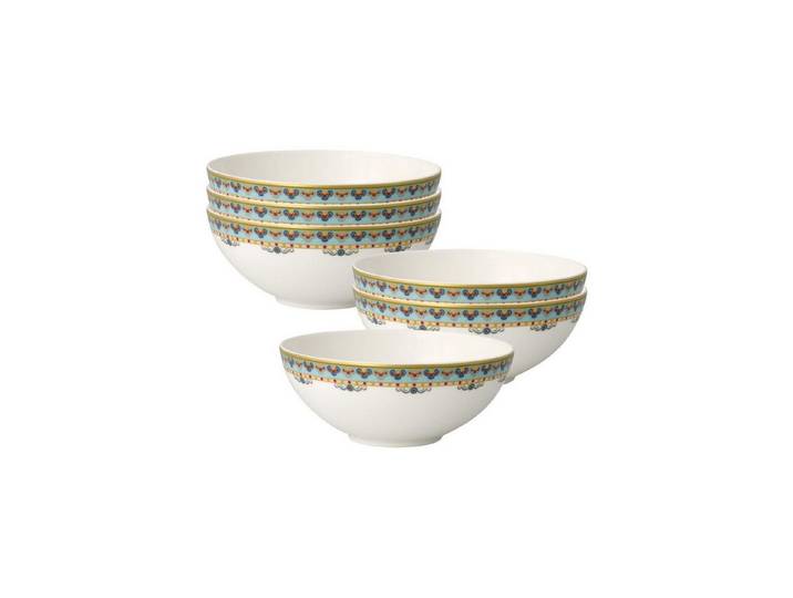 Villeroy & Boch Schale Samarkand Aquamarin Dessertschalen ø 13 cm 6er Set, Porzellan, (6x Schale, 6-tlg)
