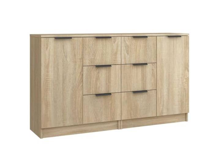 GHVBNMF Sideboard 2er Set Sonoma-Eiche Optik 60x30x70 cm Holzwerkstoff Zwei moderne Beistellschränke in Sonoma-Eiche Optik bieten viel Stauraum für Wohnzimmer, Flur oder Schlafzimmer.