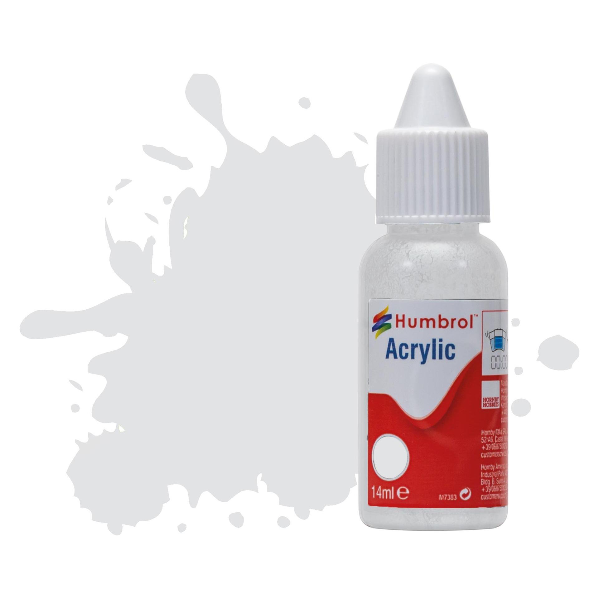 Humbrol ACRYLIC DROPPER BOTTLE 14ML No 196 Light Grey Satin (DB0196)