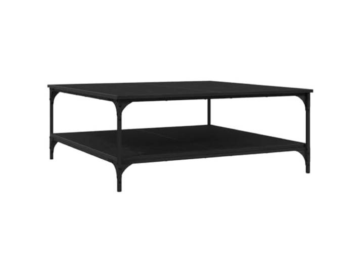 Coespram Couchtisch Quadratisch 100x100x40 cm Holzwerkstoff Metall Urbane Industrie-Optik fuers Wohnzimmer mit robuster Ablage fuer Zeitschriften und mattem Metallgestell fuer festen Stand.