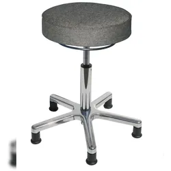 PROREGAL Drehhocker Atlanta, Sitzhöhe 55-73cm, Tragfähigkeit 110kg, Polstersitze, Aluminium-Fußkreuz, Gleiter, Ringauslösung, Anthrazit