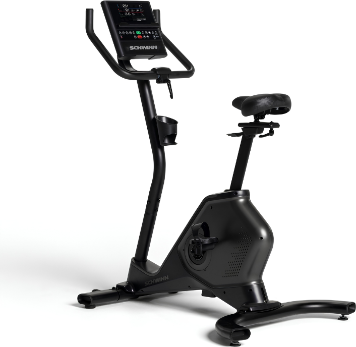 Bicicleta Estática Vertical Schwinn 590Ou com Ecrã de 7", Bluetooth e 25 Níveis de Resistência