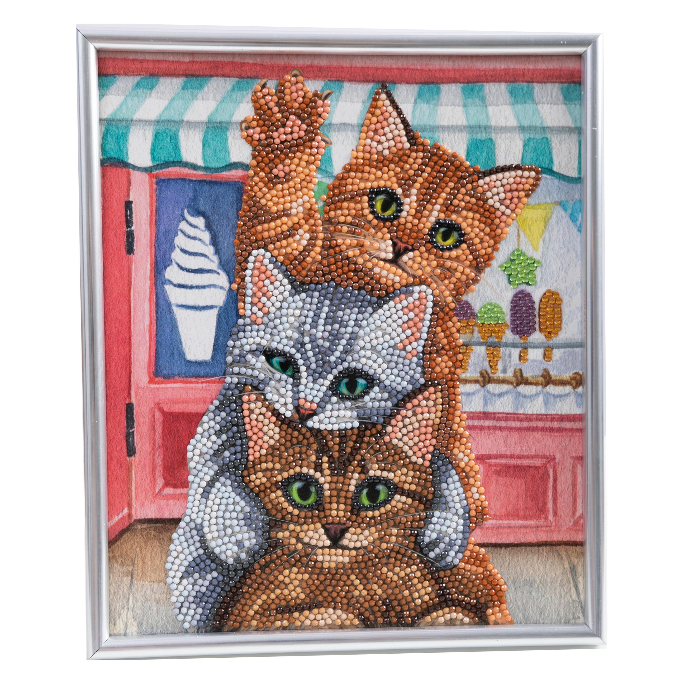 Craft Buddy Bastelset Crystal Art Kätzchen 21 x 25 cm (CAM-33)