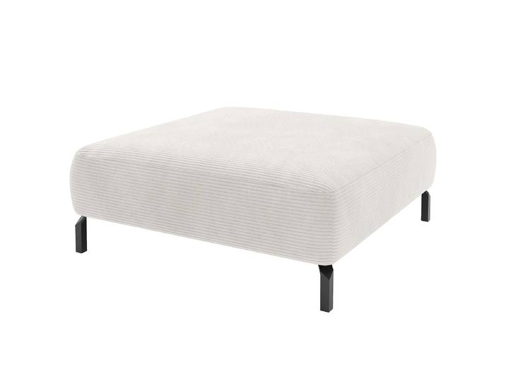 Repose-pieds 46cm Blanc Velours côtelé Catia: Crème