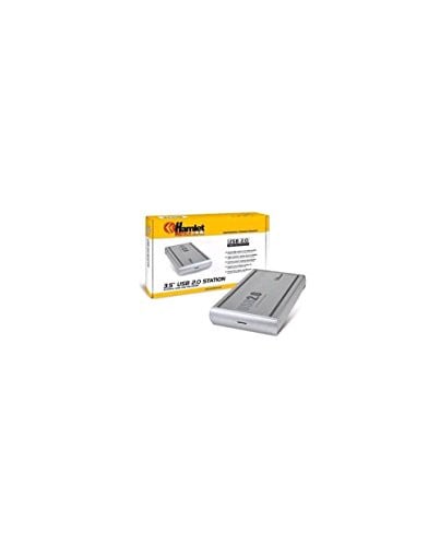 Hamlet Externe Harde Schijf Behuizing voor HD 3.5 SATA USB 2.0 - Zilver