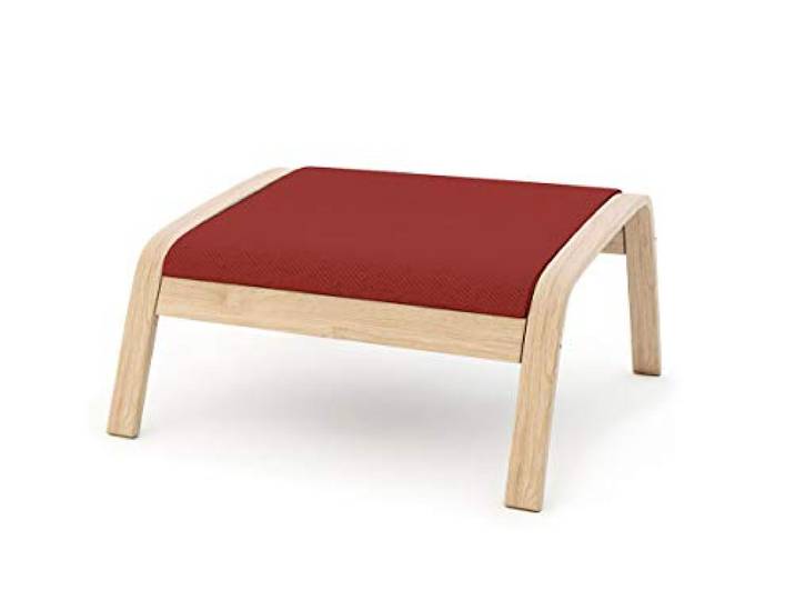 Vinylla Housse de rechange pour fauteuil Ikea Poang (repose-pieds design 1\, coton\, rouge)