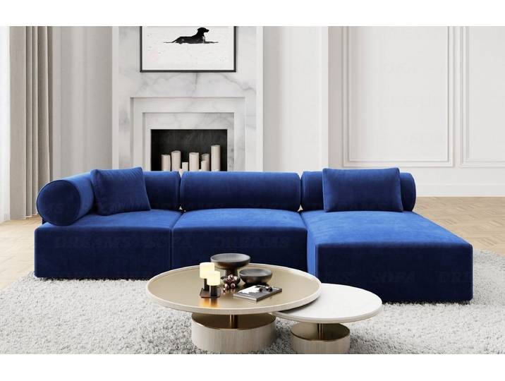 Couch Laguardia L-Form in Stoff