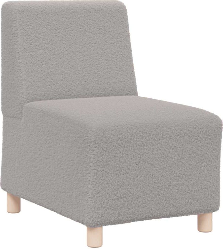 vidaXL Canapé modulaire sans accoudoirs Gris clair 55 cm Tissu imitation laine bouclée