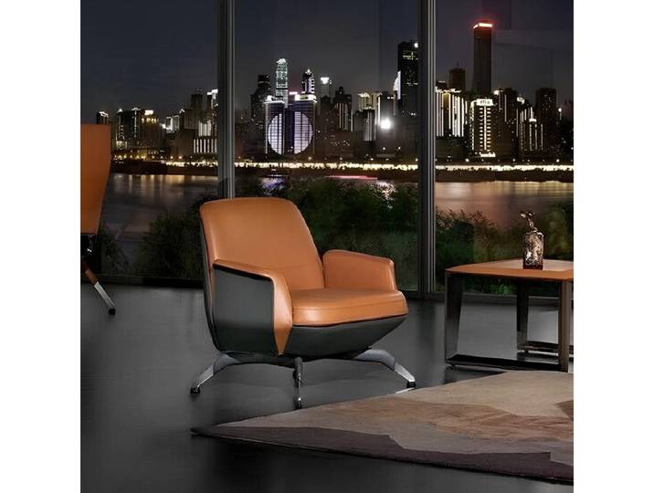 Xlmoebel Loungesessel Luxus Sessel in Braun und Schwarz mit hochwertiger Verarbeitung (1-St., Luxus Sessel), Hergestellt in Europa