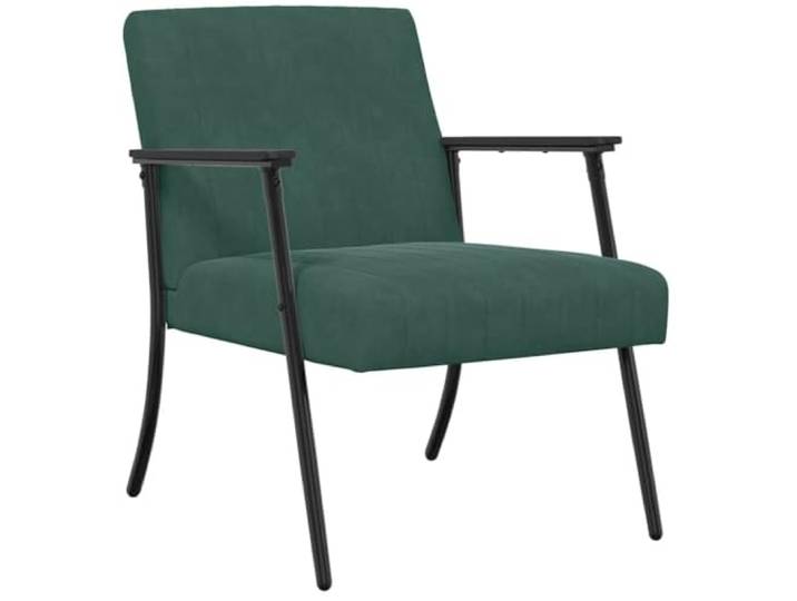 KTHLBRH Dunkelgrüner Sessel aus Samt mit Stahlrahmen Weicher Samt, ergonomischer Schaumstoff, robustes Sperrholz, Stahlbeine, moderner Stil
