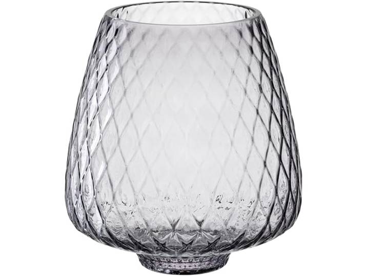 Leonardo Home Giulia Windlicht 1 Stück aus Strukturiertem Glas dekoratives Windlicht stimmungsvolle Beleuchtung Wohn- und Essbereich stilvoll Moderne Optik Höhe 20 cm grau 055282