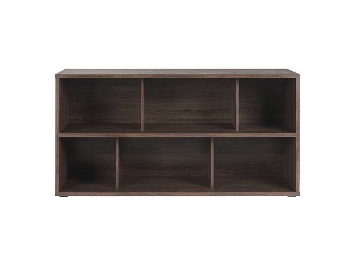 Bibliothèque basse finition bois foncé noyer L140 cm EPURE