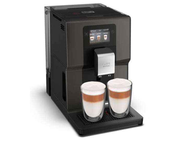 Krups Kaffeevollautomat Intuition Preference, mit Smartphone-ähnlichem 3,5 -Farb-Touchscreen, intuitive farbige Lichtanzeigen, 11 personalisierbare Getränke, Brühgruppe aus Metall, Schwarz, EA872B
