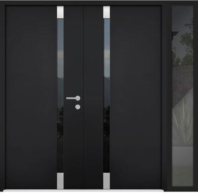 VDOMDOORS   Front Door Exterior Door   Fiberglass   Door Slab   18x80, Black Entry Door Steel Entry Door Prehung Exterior Door