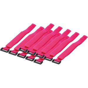 LogiLink Kabelbinder KAB0016, mit Klettverschluss, 500 x 20mm, pink, 10 Stück