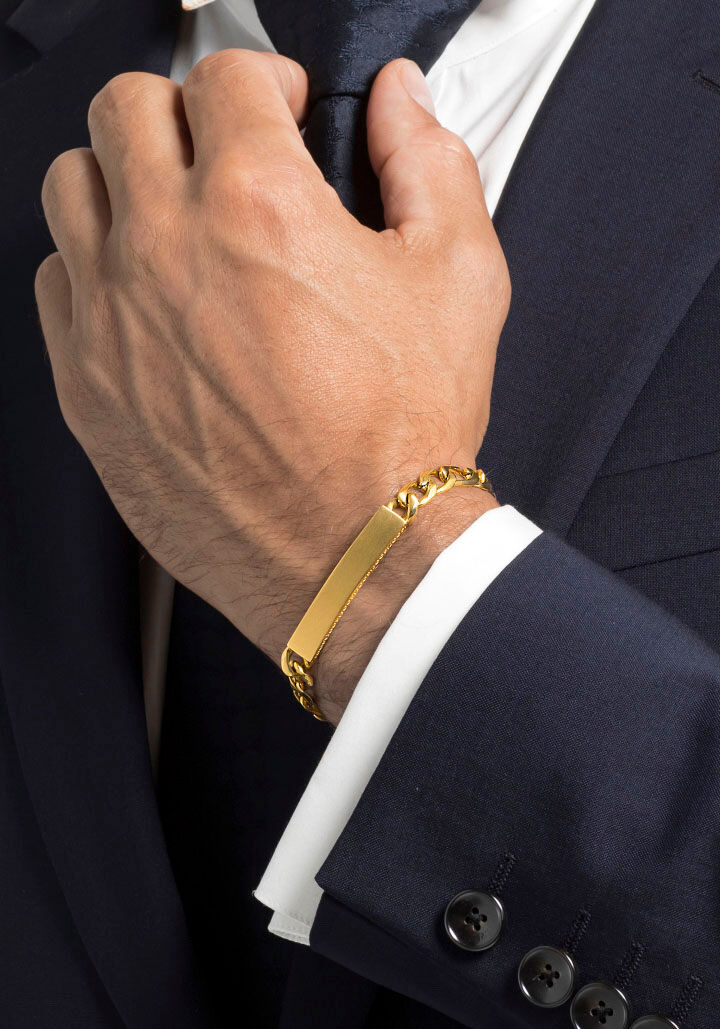 Joop! ID Armband JOOP "2035896", gold (gelbgoldfarben), Armbänder, Damen, 22,5cm, Edelstahl, ID Armband gelbgoldfarben 22,5cm, Edelstahl