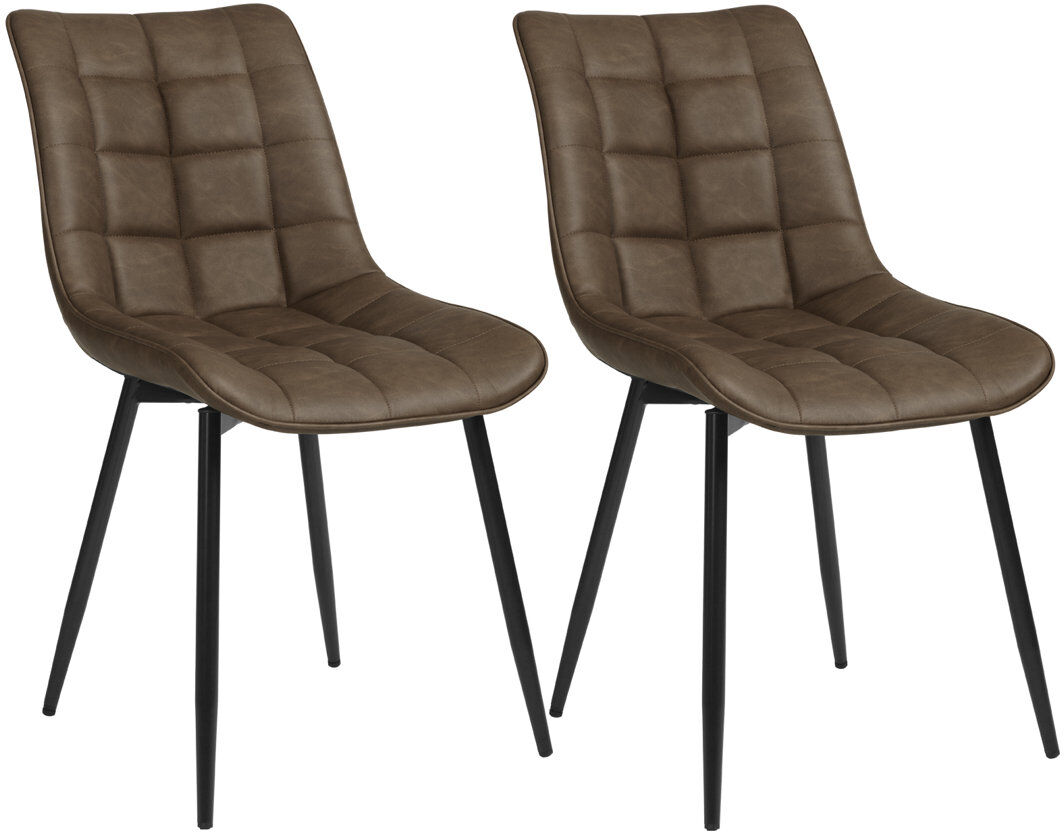 Corrigan Studio Vassar 46.5 cm H Faux Leather Side Chair Brown 85.5cm H X 46cm W X 40.5cm D