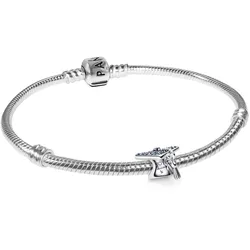 Pandora 21757 Damenarmband Starterset Silber Funkelnder Blauer Absolventen-Hut, 20 cm