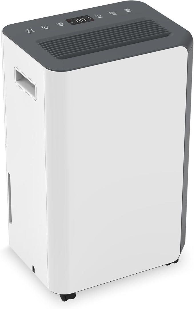 Luftentfeuchter Elektrisch 16L/Tag - Gegen Schimmel & Kondenswasser - Leistungsstarker Raumentfeuchter mit Wäschetrocknung & Timer - Ideal für Badezimmer, Keller & Wohnung - Weiß