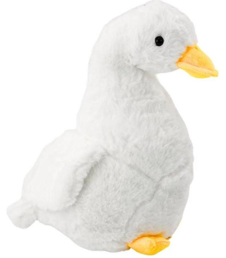 Leantoys Pluche gans mascotte witte knuffelige eend 40 cm