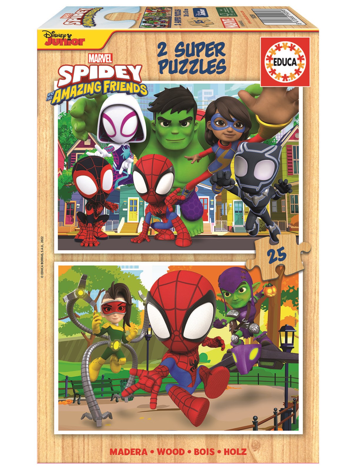 Educa 2x25 Spidey & His Amazing Friends Wood