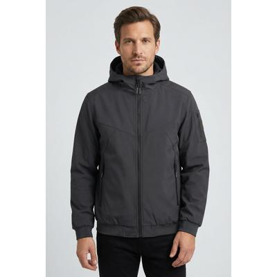 Softshelljacke ICEPEAK "MANGHAM", Herren, Gr. 56, grau (anthrazit), Obermaterial: 100% Polyester, Jacken Softshelljacke, wasserabweisendes Obermaterial, atmungsaktiv